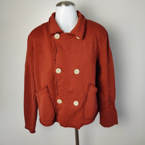 Frank & Eileen Mini Belfast Triple Fleece Peacoat In Spice Small $328 - Picture 5 of 9